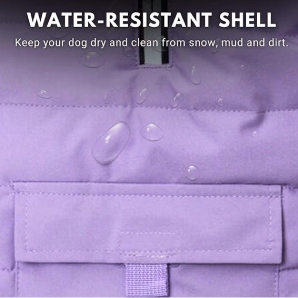 Spark Paws Dog Winter Jacket, Water-Resistant Coat, Lilac XL - Picture 4 of 5